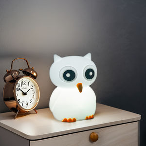 Lampu Isi Ulang Usb Kawaii Lampu Silikon Kecil Bentuk Burung Hantu Lampu Led Hewan Lucu Lampu Tidur Kamar Tidur yang Dipersonalisasi - Product Image 1