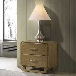 Tully Nutmeg 2-<b>drawer</b> Nightstand Wood <b>Storage</b> <b>Drawer</b> Bedroom Furniture - Product Image 1