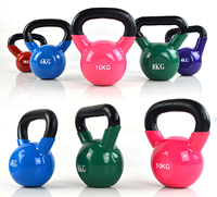 Ensemble de kettlebells en fonte revêtues de néoprène vinyle, écologiques, durables, de 2 kg à 20 kg, marquage KG/LBS, logo personnalisé pour la salle de sport à domicile
