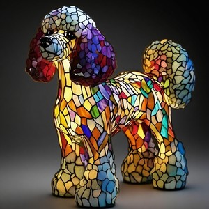 Figurine de chien en résine, veilleuse colorée, décorative pour la chambre, cadeau de vacances, ambiance magique - Product Image 5