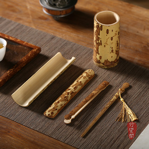 Bamboo <b>Tea</b> <b>Set</b> Spotted Bamboo Cylinder Traditional Chinese Kung Fu <b>Tea</b> Accessories - Product Image 3