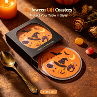 Sous-verre personnalisé en PVC pour Halloween, imperméable, résistant à la chaleur, antidérapant, sous-verre pour boissons, forme personnalisée avec logo, pour cadeaux de fête, fournisseur OEM