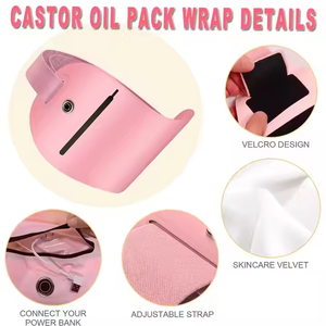 Pack de coussinets de poitrine à l'huile de ricin biologique avec logo personnalisé, compression à froid chaude, taille réglable en nylon - Product Image 4