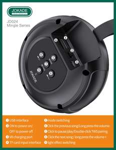 JOKADE JD024 Série <span class=keywords><strong>MINGLE</strong></span> Haut-parleur sans fil portable d'extérieur coloré Interconnexion TWS Signal stable Appels haute définition - Product Image 4
