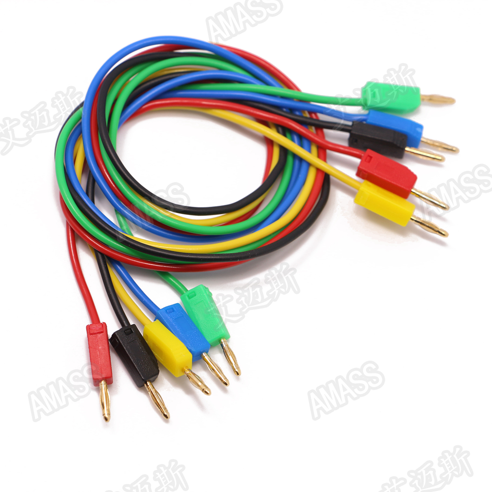 Тестовые провода с вилкой типа «банан» 2 мм, ПВХ 0,5 мм2 с позолоченным штекером, могут быть перезаряжены