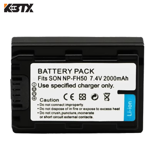 Batterie de remplacement Li-ion pour caméra <span class=keywords><strong>Sony</strong></span> NP-FH50, 7.4V 2000mAh, compatible avec les caméscopes <span class=keywords><strong>Sony</strong></span> <span class=keywords><strong>Handycam</strong></span> HDR Series - Product Image 3