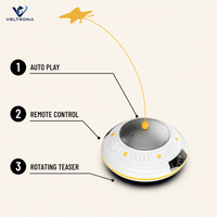 Robot Mainan Kucing Otomatis, Penggoda Kupu-kupu Berputar Interaktif dengan Versi Bluetooth dan Video, Desain UFO