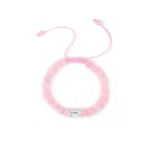 Pulsera de Pareja Ajustable con Cuentas de Piedra Natural y Corazón Tejido, Joyería para el Día de San Valentín - Product Image 4