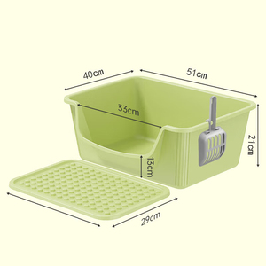 Usine En Gros PP En Plastique Anti-éclaboussures Semi Fermé Grande Capacité 20L Différentes Couleurs Autonettoyant Chat Bac À Litière - Product Image 4