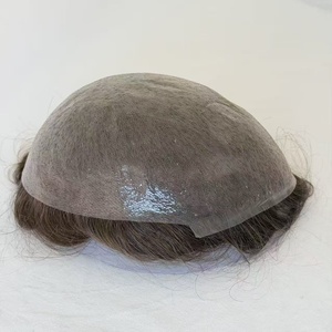 Prothèse capillaire pour homme en cheveux humains 100% naturels, ultra-fine, avec base en PU et ligne de cheveux naturelle, 0,02 mm, super invisible - Product Image 4