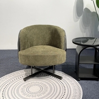 Fauteuil d'appoint pivotant en tissu, chaise de détente ronde rembourrée, canapé individuel moderne pour salon, balcon, ou salle de séjour