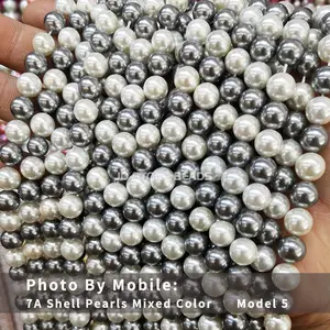 Venta al por mayor 2-20MM color deslumbrante 7A perla de concha Natural fuera de cuentas blancas redondas sueltas espaciador cuentas para la fabricación de joyas