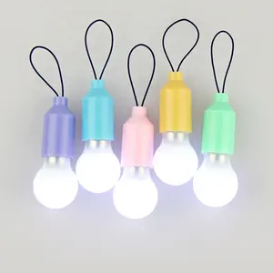 OEM Mini Pull Cord Light Werbe bunt Anpassen Logo Kunststoff LED-Licht Kleine Lampe Taschenlampe Schlüssel bund für die Beleuchtung