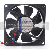 Ventilateur de refroidissement axial 8414 NH à double roulement à billes, grand volume d'air, 5V 12V 48V DC24V 100mA 2.4W EC AC 80X80X25MM 8025