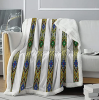 Couverture d'hiver de style éthiopien, luxueuse, en flanelle et sherpa, pour canapé, en microfibre polaire, pour lit