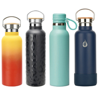 Termos de Grado Alimenticio de 500 ml, 600 ml, 750 ml, 1000 ml, Botella de Agua de Acero Inoxidable con Recubrimiento en Polvo