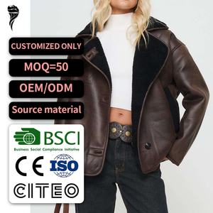 Chaqueta de Piel Sintética PU con Forro Polar para Mujer, Estilo Informal, Cierre de un Solo Botón, Abrigo Grueso de Lana de Cordero, Nueva Colección Otoño-Invierno OEM - Product Image 1