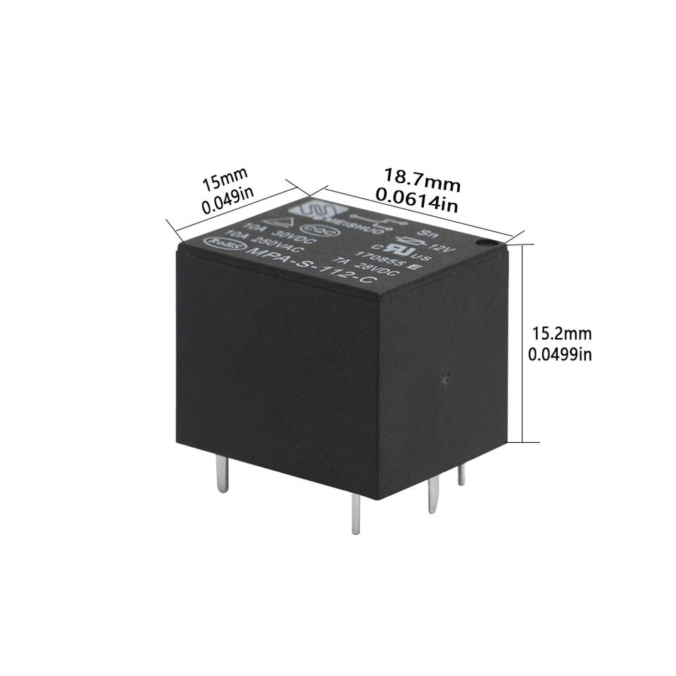 Meishuo MPA-S-124-C 15A 5V / 6V / 9V / 12V / 24V 10A Miniature PCB JQC-3FF T73 DC12V 4 Pin Sugar Cube Relay