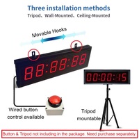 Reloj de Mesa o Pared ZX de Tamaño Pequeño con Cronómetro y Temporizador Digital Multifuncional de Cuenta Regresiva/Progresiva, Pantalla LED Única de 6 Dígitos y Control Remoto