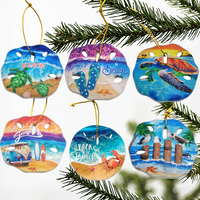 Ornement de dollar de sable de Noël en résine souvenir de plage avec impression personnalisée