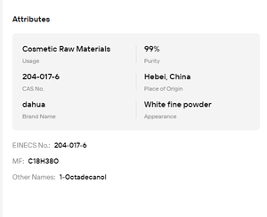 Alcohol Estearílico de Grado Cosmético 1-Octadecanol, Sólido Fino Blanco, Ingrediente Acondicionador de la Piel para Formulación de Productos para el Cuidado de la Piel - Product Image 6