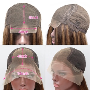 P27/613 Blonde Surbrillance Invisible Faux Cuir Chevelu Dentelle Perruques HD Lace Front pour Femmes Noires Cheveux Humain HD Lace Frontal Perruque - Product Image 4