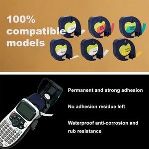 Hot Sale Compatible for <strong>Dymo</strong> LT-91201 12mm*4m Black on White Letratag Plastic Label Tape - Product Image 4