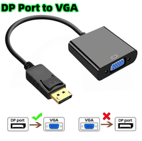 Adaptor DP Ke VGA Tampilan Port DP Ke Adaptor Kabel Konverter VGA Jantan Ke Betina 1080P untuk Monitor HDTV Proyektor MacBook 3166