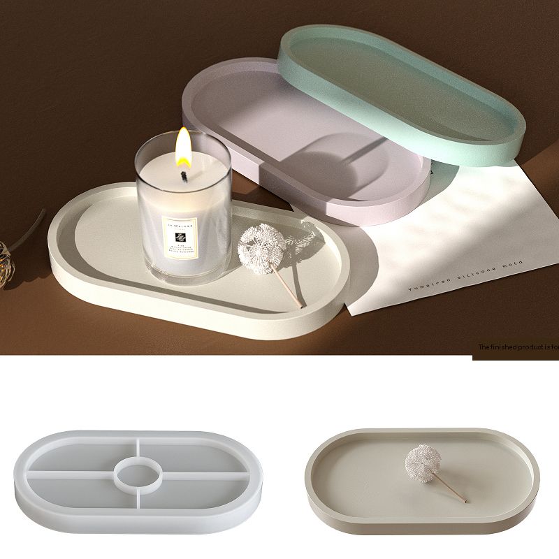 Early Riser DIY Crystal Epoxy Resin Oval Tray Silicone Mold