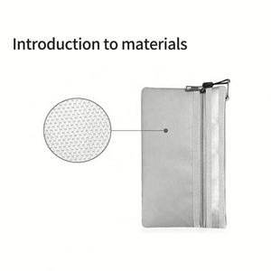 <b>Folder</b> Cash Money Bank Storage Bags 2 <b>Pockets</b> Separator Fireproof Storaging Safe Bag - Product Image 2