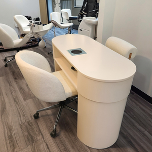 M2 hiển thị hiện đại Thẩm mỹ viện Nail Salon đồ nội thất màu be duy nhất làm móng tay bảng thanh với Bụi Collector, ổ cắm móng tay bảng - Product Image 3