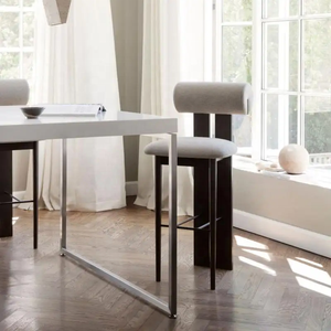 Style nordique moderne maison Restaurant meubles tissu rembourré dossier bois loisirs <span class=keywords><strong>Bar</strong></span> chaise luxe comptoir hauteur <span class=keywords><strong>Bar</strong></span> <span class=keywords><strong>tabouret</strong></span> - Product Image 2