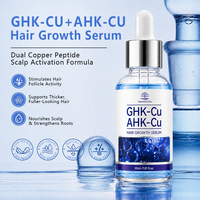 Großhandel Kupferpeptid GHK-Cu AHK-Cu Haarwuchsserum Intensiv Revitalisierende Kopfhaut-Reparatur für dünner werdendes Haar Topische Formel OEM