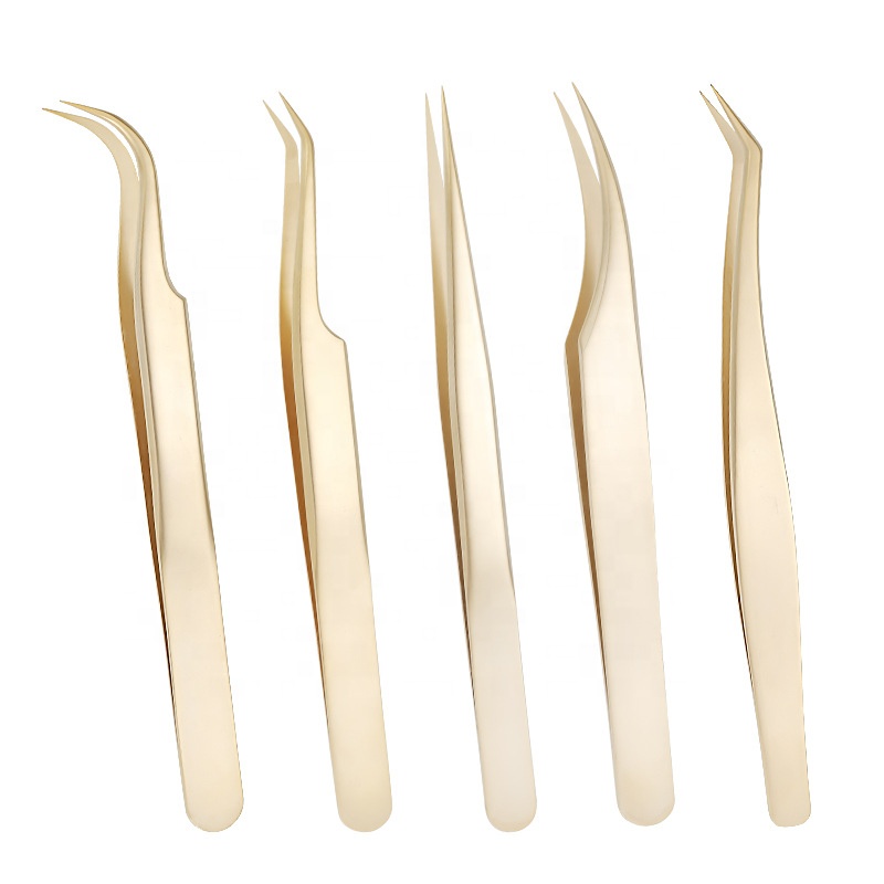 Высокое качество! Золотая Корона 5 видов конструкций Антистатические ресниц Пинцет из нержавеющей стали