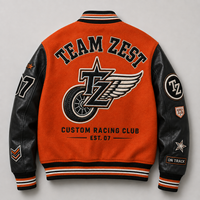 Veste de baseball classique américaine pour campus scolaire, en similicuir et laine, avec boutons-pression, bicolore contrastée, pour l'automne et l'hiver
