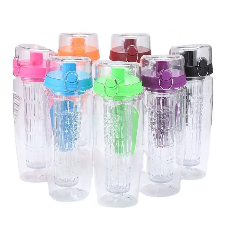 Factory direct sales sports tritan fruit infuser bottle plastic juice bottles wholesale and retails