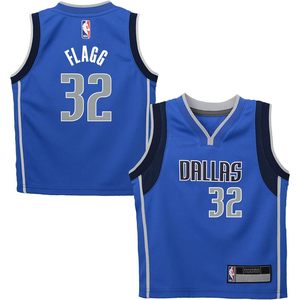 Maillot de basket-ball Dallas Mavericks pour enfants, édition Blue Icon, 32 Flagg, col en V, évacuant l'humidité, pour garçons de 4 à 7 ans - Product Image 1