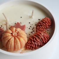 Lilin Labu Halloween Alami Terlaris Tidak Beracun - Dekorasi Rumah Hadiah Dekoratif Pesta Bunga Kering - Lilin Aroma Kedelai