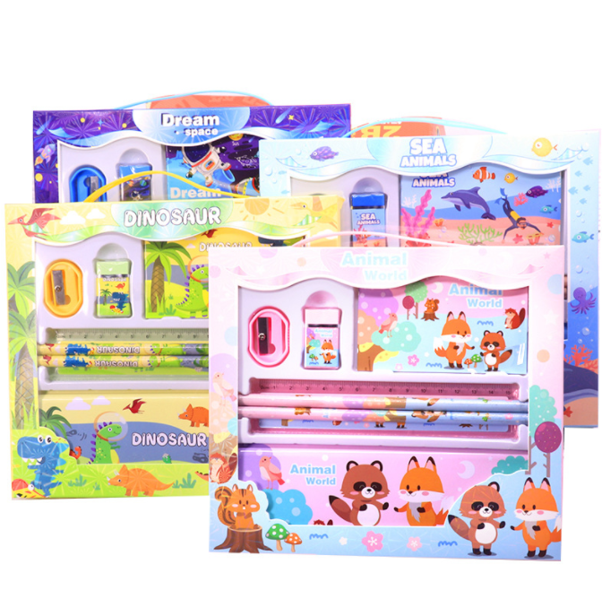 Детские канцелярские принадлежности, подарочный набор, креативные канцелярские принадлежности, школьные принадлежности, милые канцелярские аксессуары для мальчиков и девочек