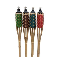 Fournisseur d'usine, torches en bambou d'extérieur personnalisées OEM, variantes de couleur et de taille, bâtons de feu comme éclairage de jardin