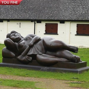 YOUFINE Mayorista Personalizado Famoso Tamaño Grande Bronce <span class=keywords><strong>Fernando</strong></span> Botero Arte Estatua Sentada Dama Gorda Escultura - Product Image 4