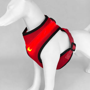 LED Reflective <b>Dog</b> Chest Back Strap Polyester Mesh Fabric Anti-Wandering Breathable Design Outdoor Traction Charging <b>Harnesses</b> - Product Image 4