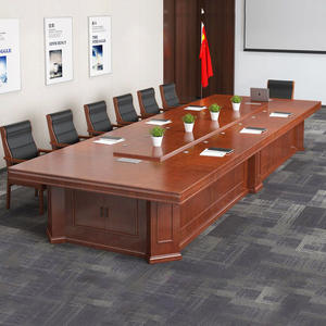 Mesa de Conferencia Rectangular Saint-Lee, Chapa de Madera Maciza, Mesa de Reuniones Resistente para Oficina con Juego de Sillas - Product Image 1