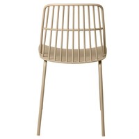 Chaise ergonomique moderne en polypropylène taupe avec pieds en métal
