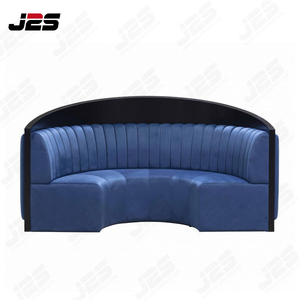 Asientos de Restaurante Curvos de Respaldo Alto de Lujo Moderno J2S, Sofá Tapizado de Terciopelo con Marco de Madera para Muebles de Restaurante - Product Image 4