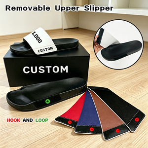 Sandales et claquettes en PU souple personnalisables pour l'été, avec empeigne interchangeable et semelle amovible, pour hommes et femmes, logo personnalisé, vente en gros - Product Image 1