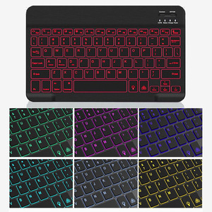 Wireless <strong>Keyboard</strong> Spanish Russian RGB <strong>Keyboards</strong> <strong>Backlit</strong> Rechargeable for ipad Phone Table - Product Image 4