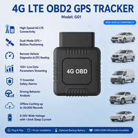 Traceur GPS OBD2 4G LTE G01 personnalisé en gros, Plug and Play, avec emplacement SIM latéral, faible consommation, batterie de secours 3M