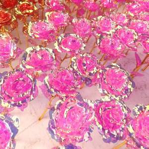 Laser Cut Iridescent Gold Foil <b>Roses</b> - <b>Artificial</b> Flowers for Decor, Perfect for Special Occasions & Events - Product Image 4
