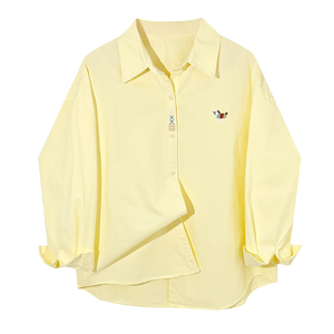 Camicie da <span class=keywords><strong>Donna</strong></span> in Puro Cotone di Alta Qualità con Ricami Cartoon <span class=keywords><strong>e</strong></span> Cardigan Casual Streetwear Prodotti da Fabbriche <span class=keywords><strong>a</strong></span> Basso Costo - Product Image 6
